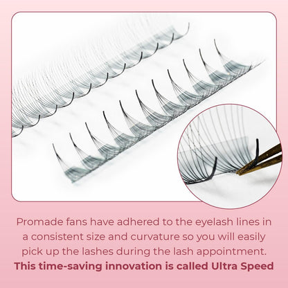 MDC LASHES Promade Eyelash Fans 1000 Count | Ultra Speed Premade Volume Lashes 5D-20D (C/CC/D, 10–18mm)