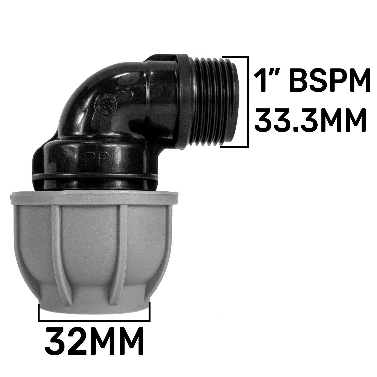 MDPE Elbow 32mm - 1" BSPM