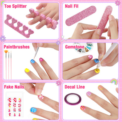 Meaicezli Kids Nail Polish Set – Safe Water-Based Nail Art Kit for Girls 7-12