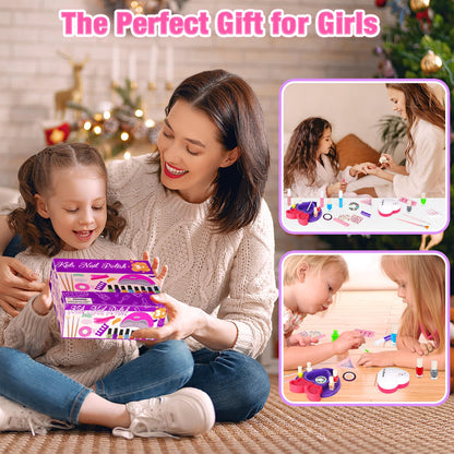 Meaicezli Kids Nail Polish Set – Safe Water-Based Nail Art Kit for Girls 7-12