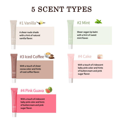 Mebeakin 5-Piece Summer Lip Butter Set — Hydrating Shea Butter & Avocado Oil Lip Balm