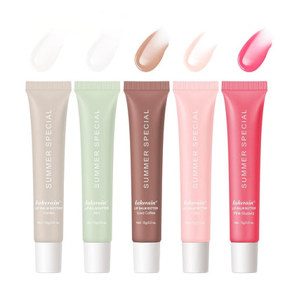 Mebeakin 5-Piece Summer Lip Butter Set — Hydrating Shea Butter & Avocado Oil Lip Balm