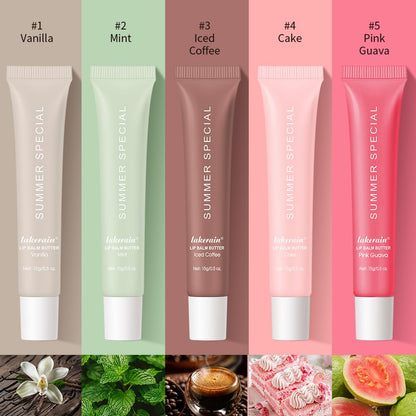 Mebeakin 5-Piece Summer Lip Butter Set — Hydrating Shea Butter & Avocado Oil Lip Balm