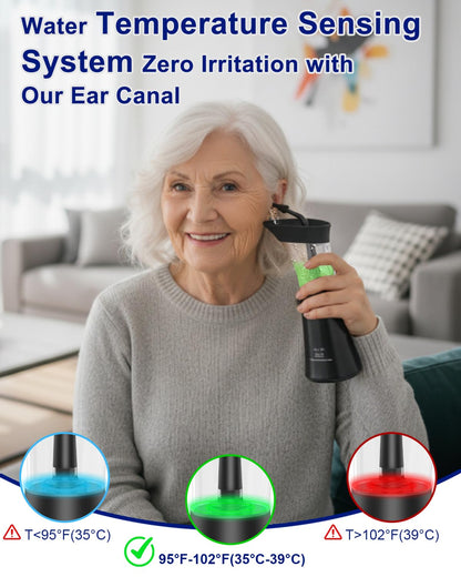 Mecmic Upgraded Electric Ear Cleaner | 4 Modes, Temp Sensor, IPX7, 6 Nozzles