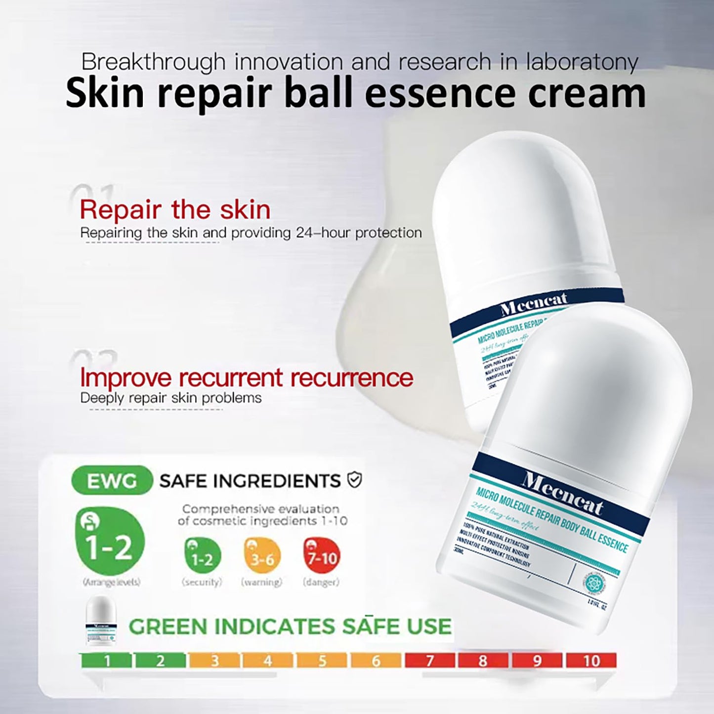 Mecncat Multi-effect Repair Care Roller – Micro-Molecular Essence (30ml/1oz)