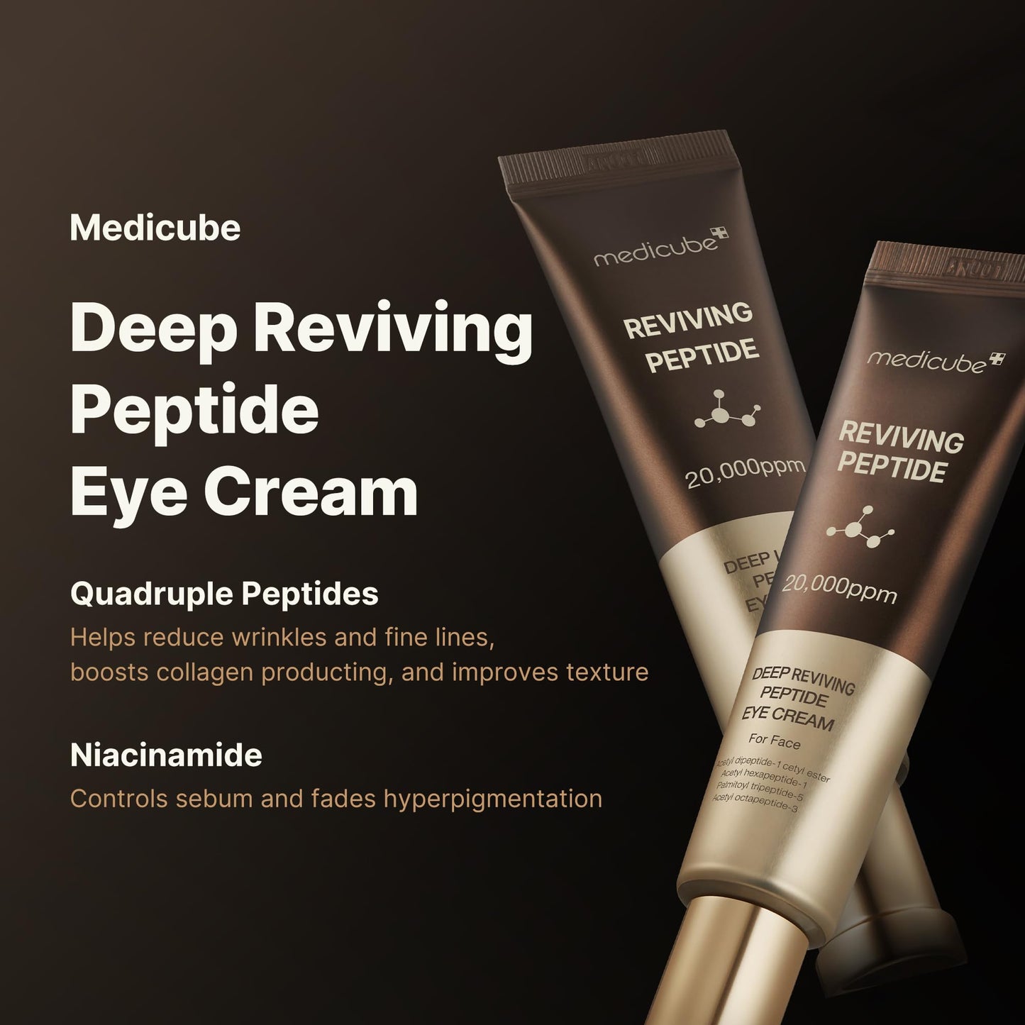medicube Eye Serum with Deep Reviving Peptide | Targets Puffy Eyes & Dark Circles | 1.01 fl oz