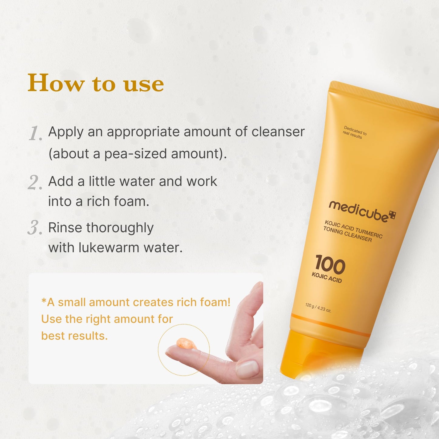 Medicube Kojic Turmeric Whip Cleanser | Brightening Foaming Cleanser for Balanced Skin