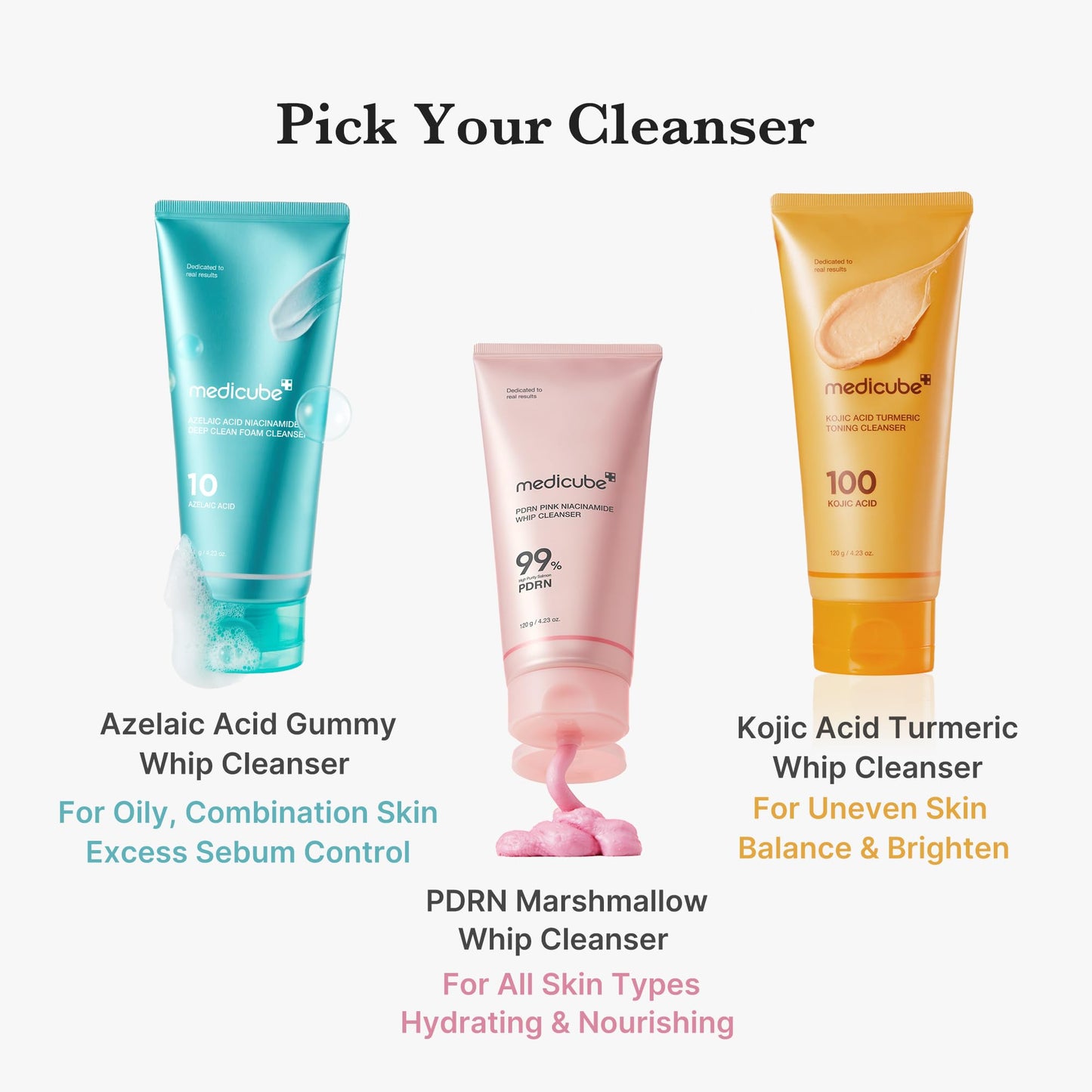 Medicube Kojic Turmeric Whip Cleanser | Brightening Foaming Cleanser for Balanced Skin