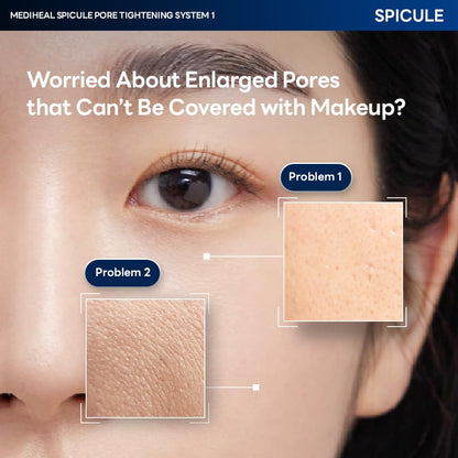 Mediheal Collagen Spicule 1000ppm Intensive Serum – 2-Step Pore Care Set (Ampoule & Gel Mask) | Skin Texture & Soothing Booster