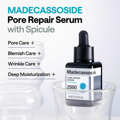 Mediheal Madecassoside Pore Repair Serum 1.35 fl oz | 2500 ppm Liposome Spicule & 98.5% Purity Madecassoside