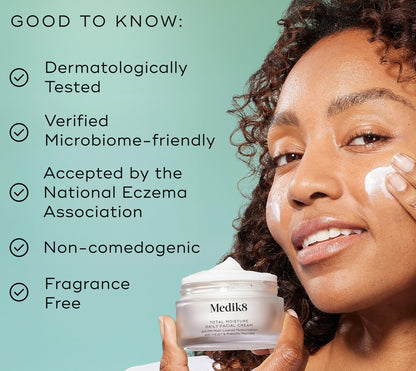 Medik8 Total Moisture Daily Facial Cream – Hydrating Peptide Moisturizer with Hyaluronic Acid (1.6 oz)
