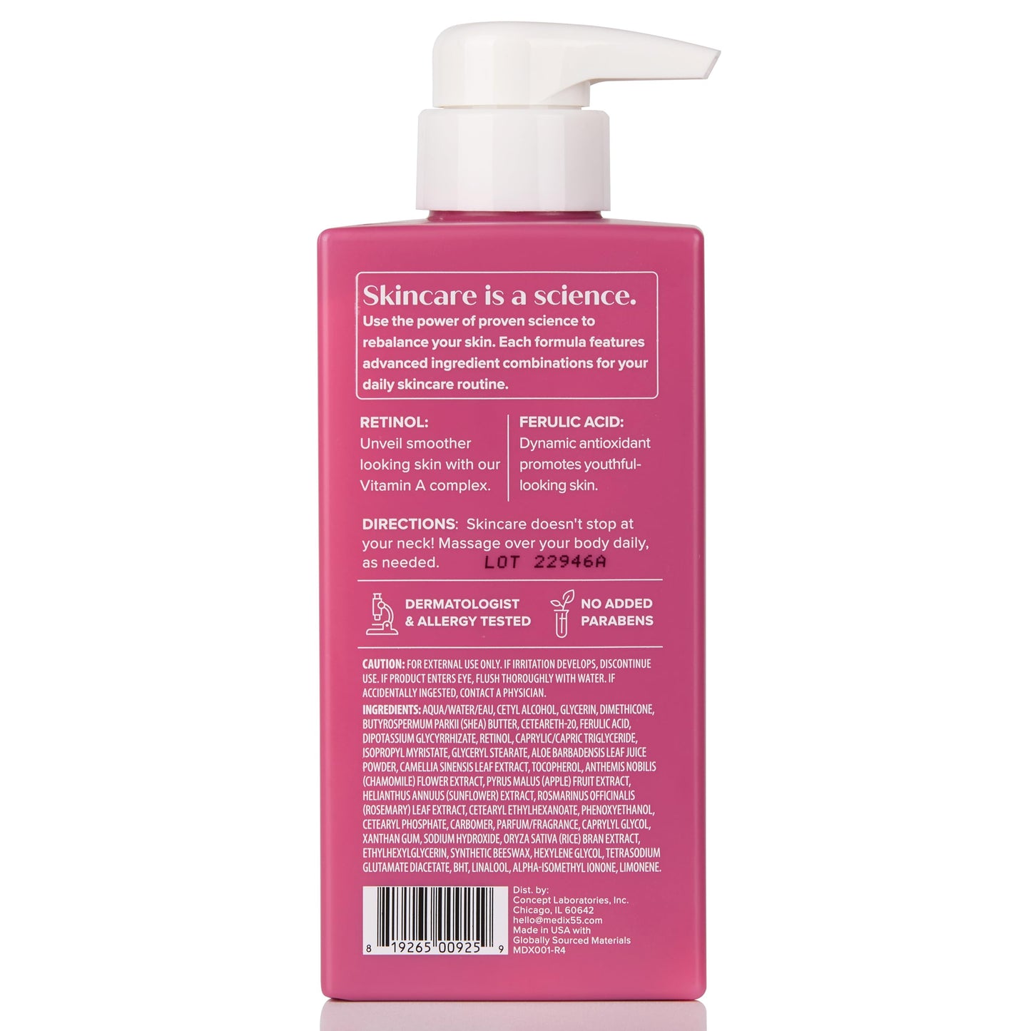 Medix 5.5 Retinol Body Lotion + Hyaluronic Acid Cream - 2pc Hydrating & Firming Skincare Set