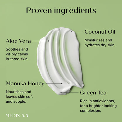 Medix 5.5 Coconut Oil Lotion with Manuka Honey Cream – Hydrating Face & Body Moisturizer, 2-Pack