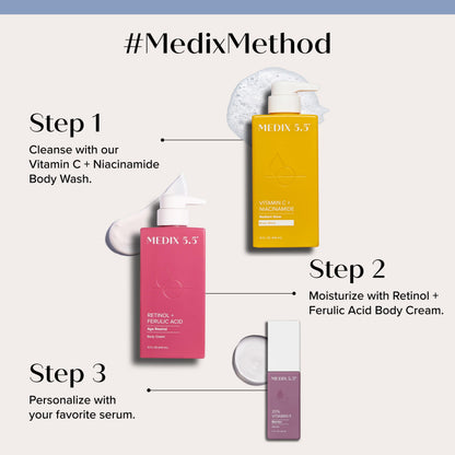 Medix 5.5 Radiant Glow Vitamin C Body Wash with Niacinamide | Citrus Scented, 15 oz
