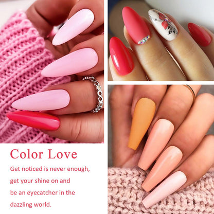 MEET ACROSS Gel Nail Polish Set – 8 Pink Nude Gel Colors for French Manicure