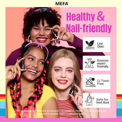 MEFA Neon Gel Nail Polish Set – 32 Colors with Matte/Glossy Base & Top Coat
