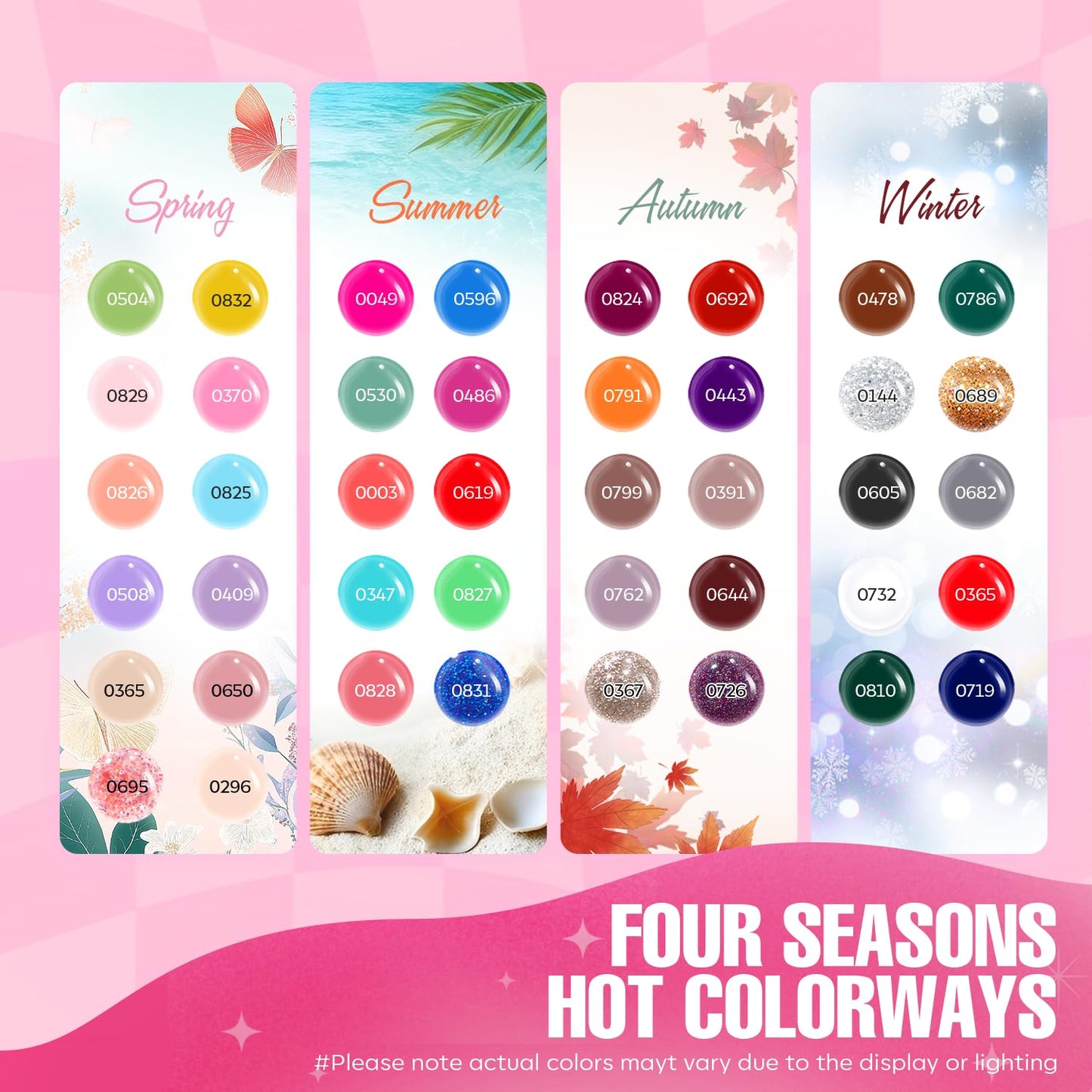 MEFA 42 Colors Gel Nail Polish Kit with UV Lamp – All Seasons Collection + Base & Top Coats