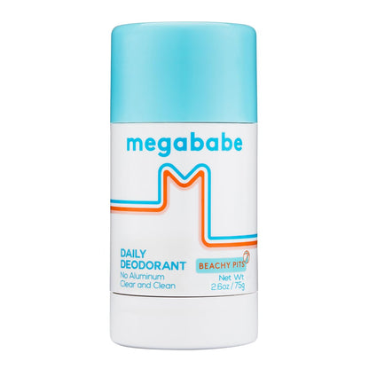 Megababe Beachy Pits Daily Deodorant – Fresh Scent, 2.6 oz Stick
