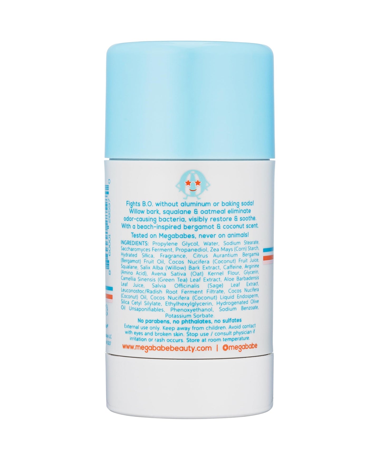 Megababe Beachy Pits Daily Deodorant – Fresh Scent, 2.6 oz Stick