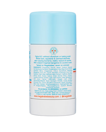 Megababe Beachy Pits Daily Deodorant – Fresh Scent, 2.6 oz Stick