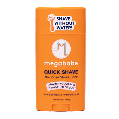 Megababe Quick Shave No-Rinse Shave Stick – Travel-Friendly Hydration & Touch-Ups (2.4 oz)