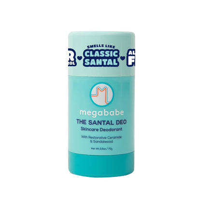 Megababe Santal Deo – 72-Hour Odor Protection, Aluminum-Free, Ceramides + Sandalwood, 2.6 oz