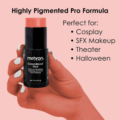 Mehron CreamBlend Stick - Body Paint (Light Auguste) | Ultra Pigment, Buildable Color, Long-Wear