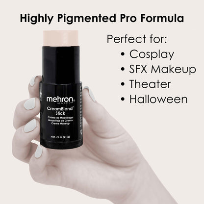 Mehron CreamBlend Stick | Face & Body Paint (Butterfly Ivory) 0.75 oz