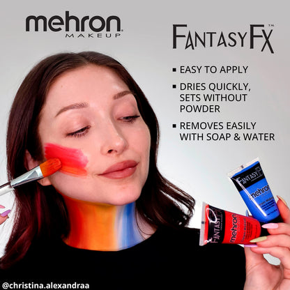 Mehron Fantasy FX Water-Based Face & Body Paint Bundle – Black & White 1 oz Tubes