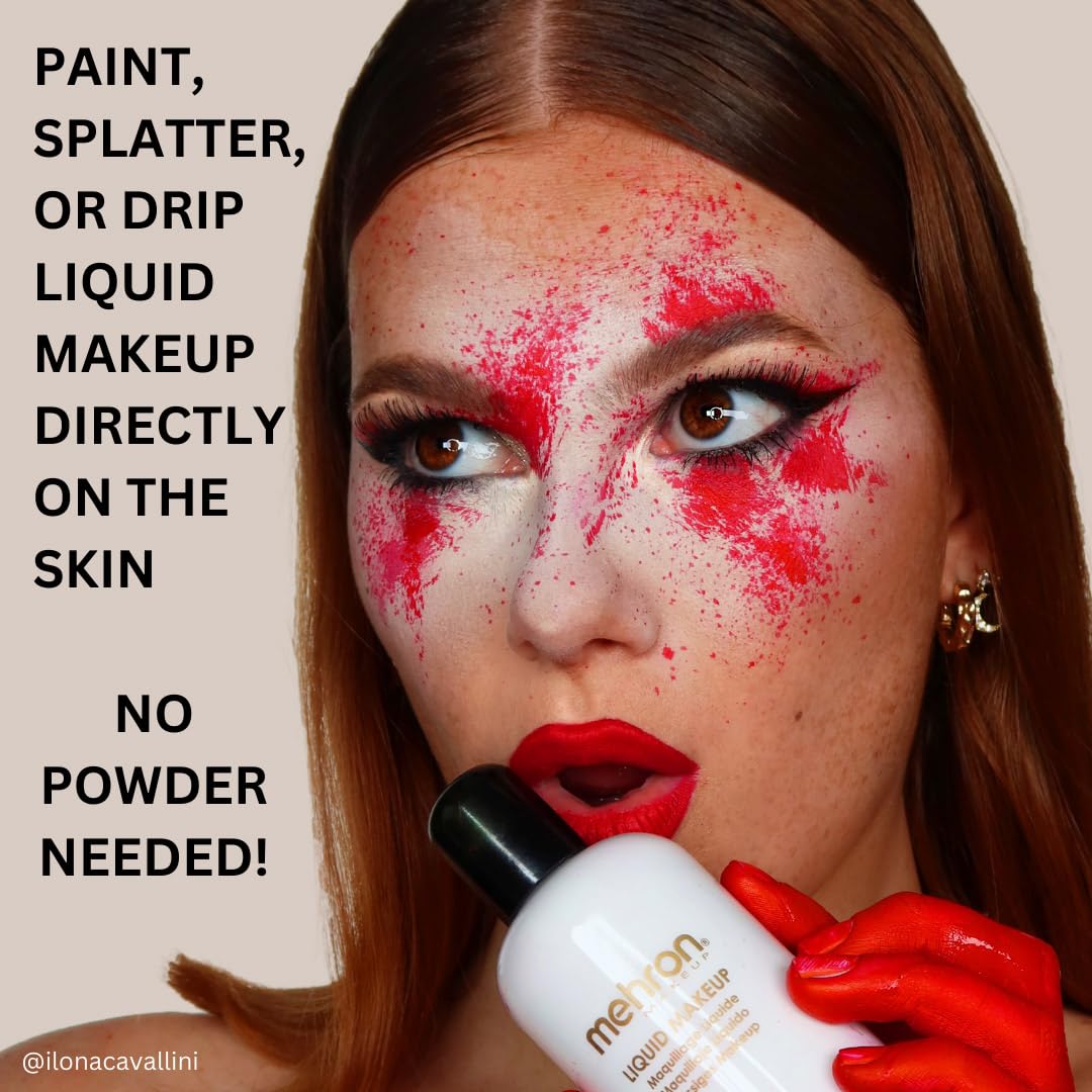 Mehron Liquid Makeup Pink – Pro Face & Body Paint for Halloween & Cosplay | Airbrush Ready 4.5 oz