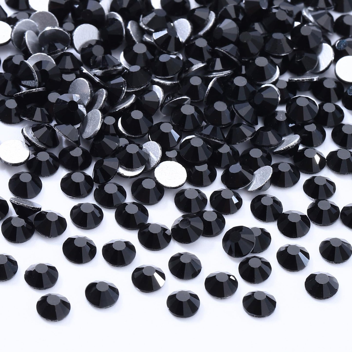 Meibite Black Flatback Glass Rhinestones SS34 – 576pcs, 7.1–7.3mm for Nail Art & Crafts