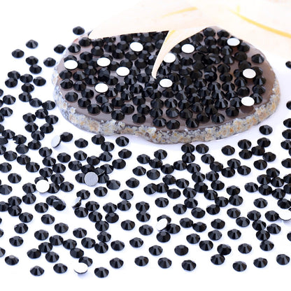 Meibite Black Flatback Glass Rhinestones SS34 – 576pcs, 7.1–7.3mm for Nail Art & Crafts