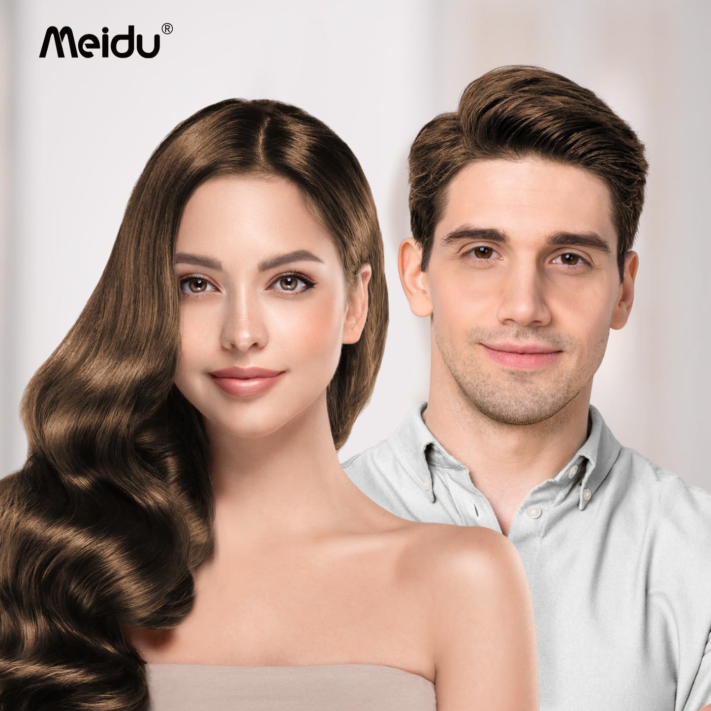 MEIDU Chestnut Brown Hair Dye Shampoo 3-in-1 for Gray Hair | Herbal Color, Shampoo & Conditioner