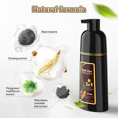 MEIDU Dark Burgundy Hair Dye Shampoo 3-in-1 for Gray Hair – Herbal 500ml