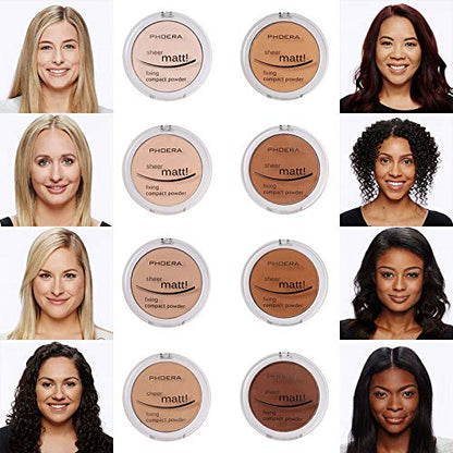 Meifen PHOERA Matte Face Powder 2-Pack (204 Buff Beige) – Oil Control, Brighten, Full Coverage