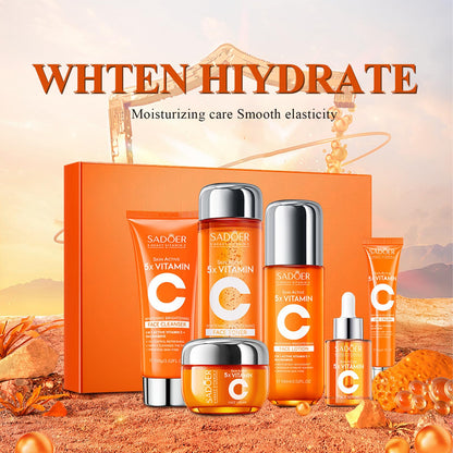 MEIYUANNAISI Vitamin C Skincare Set – 6-Piece Travel Kit for Hydration, Tone, and Glow