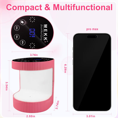 MEKK Cordless Mini UV Light for Gel Nails – 24W, Travel-Ready Rose Pink