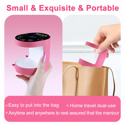 MEKK Cordless Mini UV Light for Gel Nails – 24W, Travel-Ready Rose Pink
