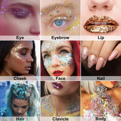 Melemando Body Glitter Stick - 11 Color Holographic Mermaid Glitter for Face, Body, Hair | Concerts & Festivals