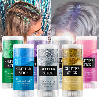 Melemando Body Glitter Stick – 11-Color Holographic Mermaid Sequins for Face, Body & Hair