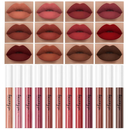 Melemando 12PCS Matte Liquid Lipstick Set – Non-Stick Cup, Not Fade, Waterproof Velvet Lipsticks