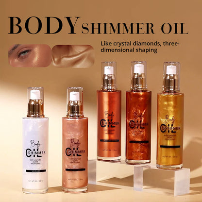 Melemando Shimmer Body Luminizer Bronze Gold – 5-Color Waterproof Highlighter for Face & Body (80 ml)