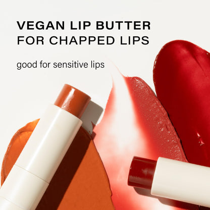 Melixir Vegan Lip Butter (#18 Vintage Red) – Hydrating Tinted Lip Balm, Plant-Based, Bee-Free & Petrolatum-Free