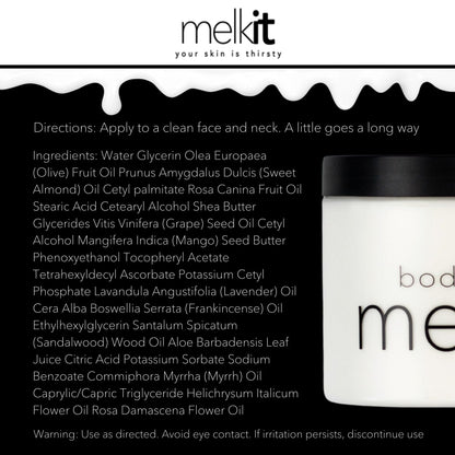 Melkit Body Melk Natural Body Cream – Fast-Absorbing Hydration for Dry & Sensitive Skin (16 oz)