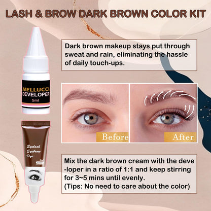 MELLUCCI Lash Lift & Brow Lamination Kit - Dark Brown | Beginner to Pro Salon-Quality Lash Perm Kit