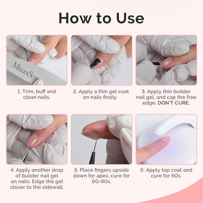 MelodySusie Hema-Free Milky Pink Builder Gel – 0.5 Fl Oz | UV/LED Extension