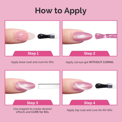 MelodySusie Starry Cat Eye Gel Nail Polish – Pink Glitter Magnetic UV Gel, 0.5 Fl Oz | G1602
