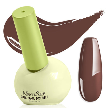 MelodySusie Brown Gel Nail Polish – 0.56oz, Plant-Based 3-Free, Tilt Bottle, 28-Day Shine