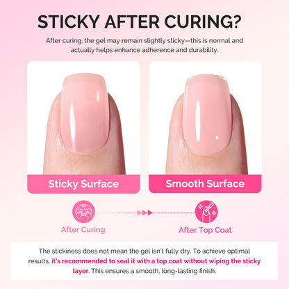 MelodySusie Builder Gel Nail Set – 6 Jelly Pink Gels, Thickening Base, UV/LED Cure