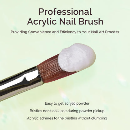 MelodySusie Kolinsky Acrylic Nail Brush – 66% Kolinsky Hair, Aurora Collection, Size 8